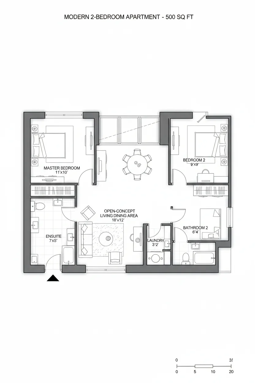 Floor plan layout for 1650 sq ft medium house plan #5