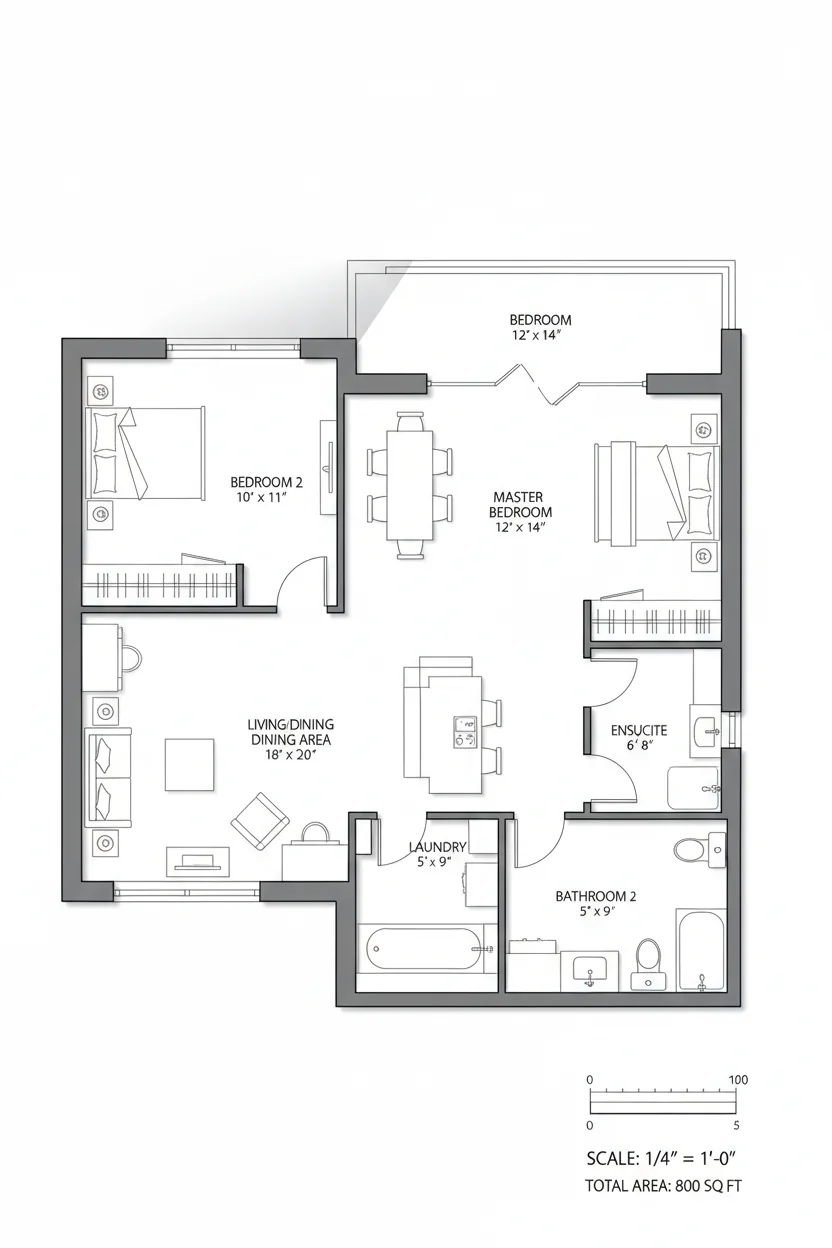 Floor plan layout for 1800 sq ft large house plan #3