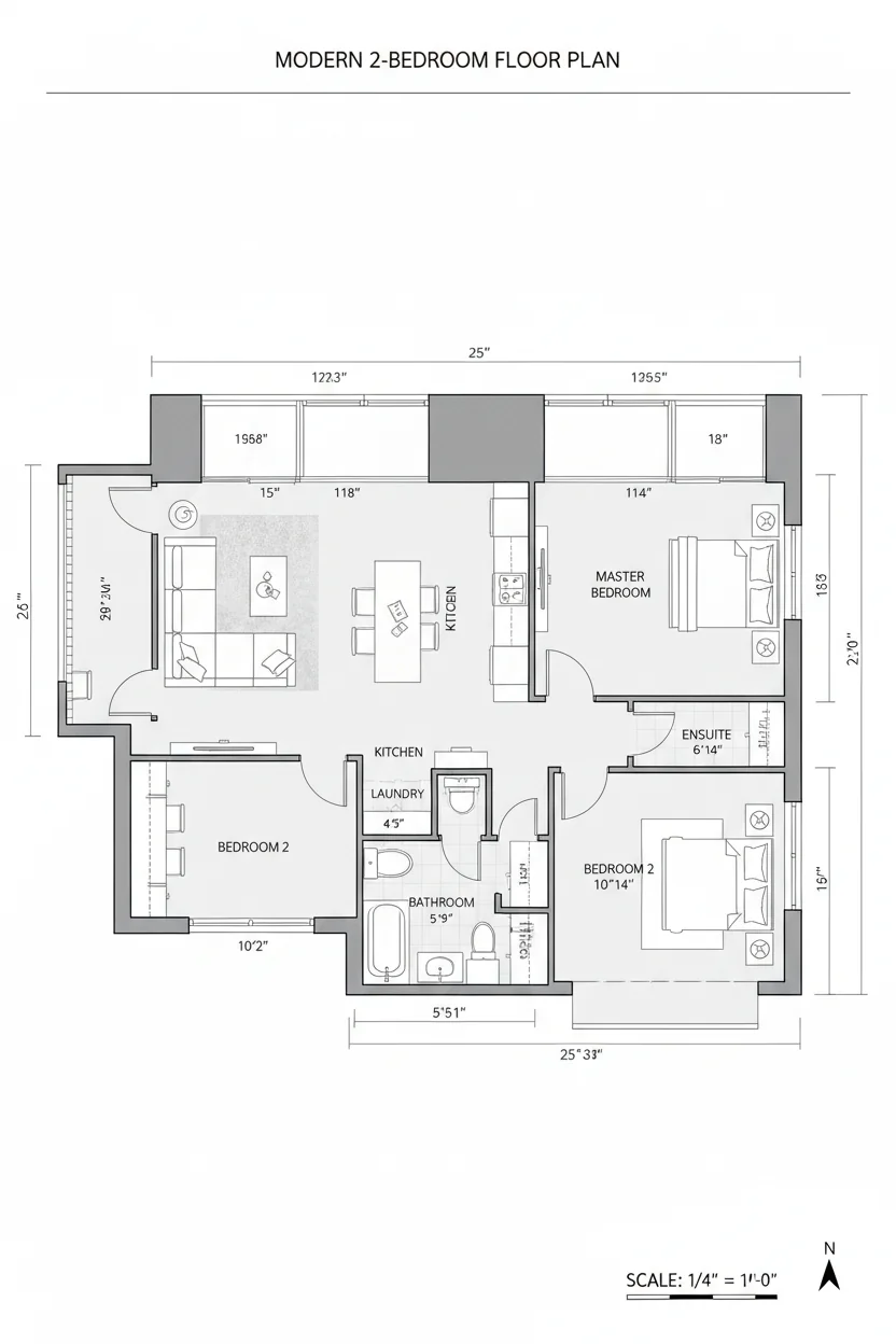 Floor plan layout for 1980 sq ft large house plan #5