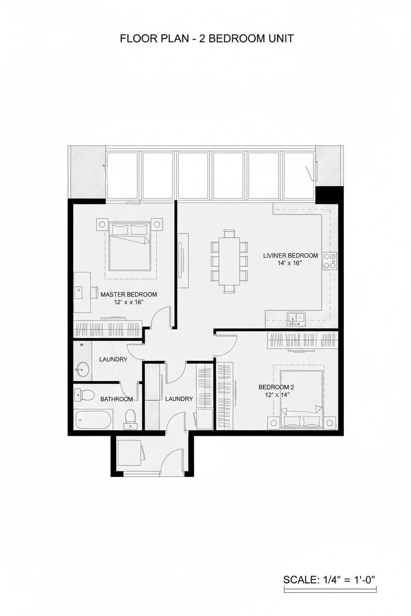 Floor plan layout for 880 sq ft compact house plan #5