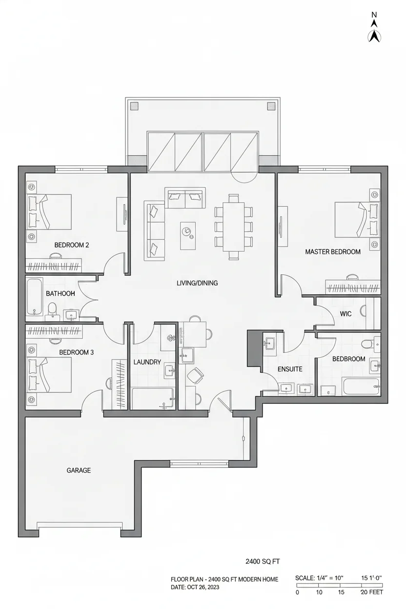 Floor plan layout for 2520 sq ft large house plan #4