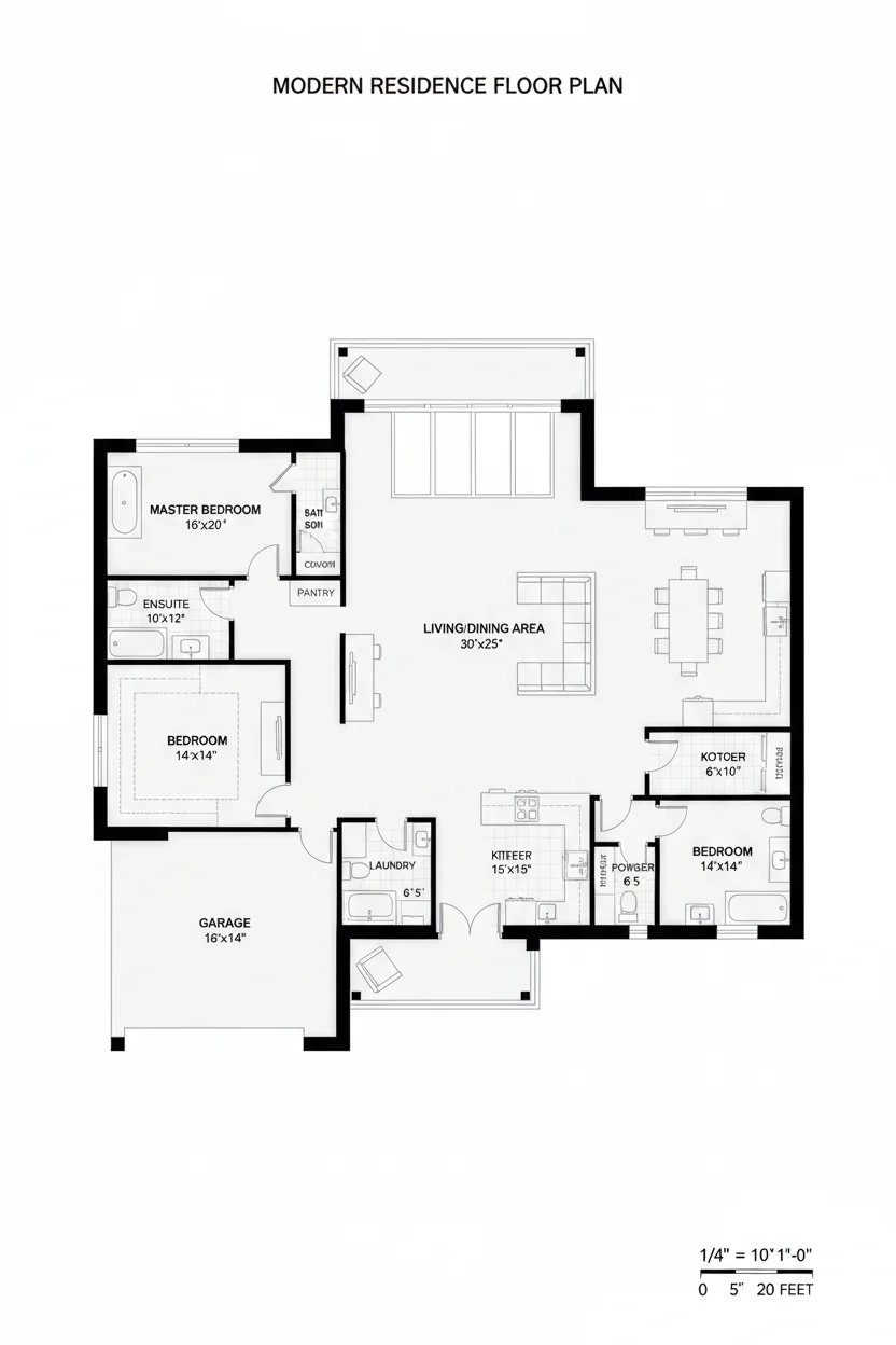 Floor plan layout for 3000 sq ft luxury house plan #3