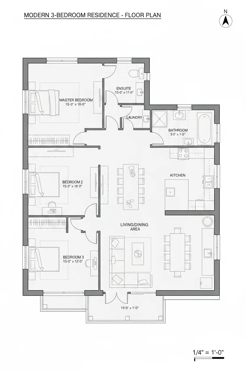 Floor plan layout for 3150 sq ft luxury house plan #4