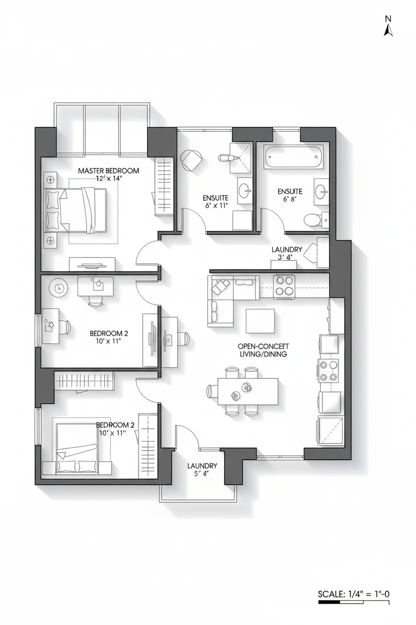 Floor plan layout for 800 sq ft small house plan #3