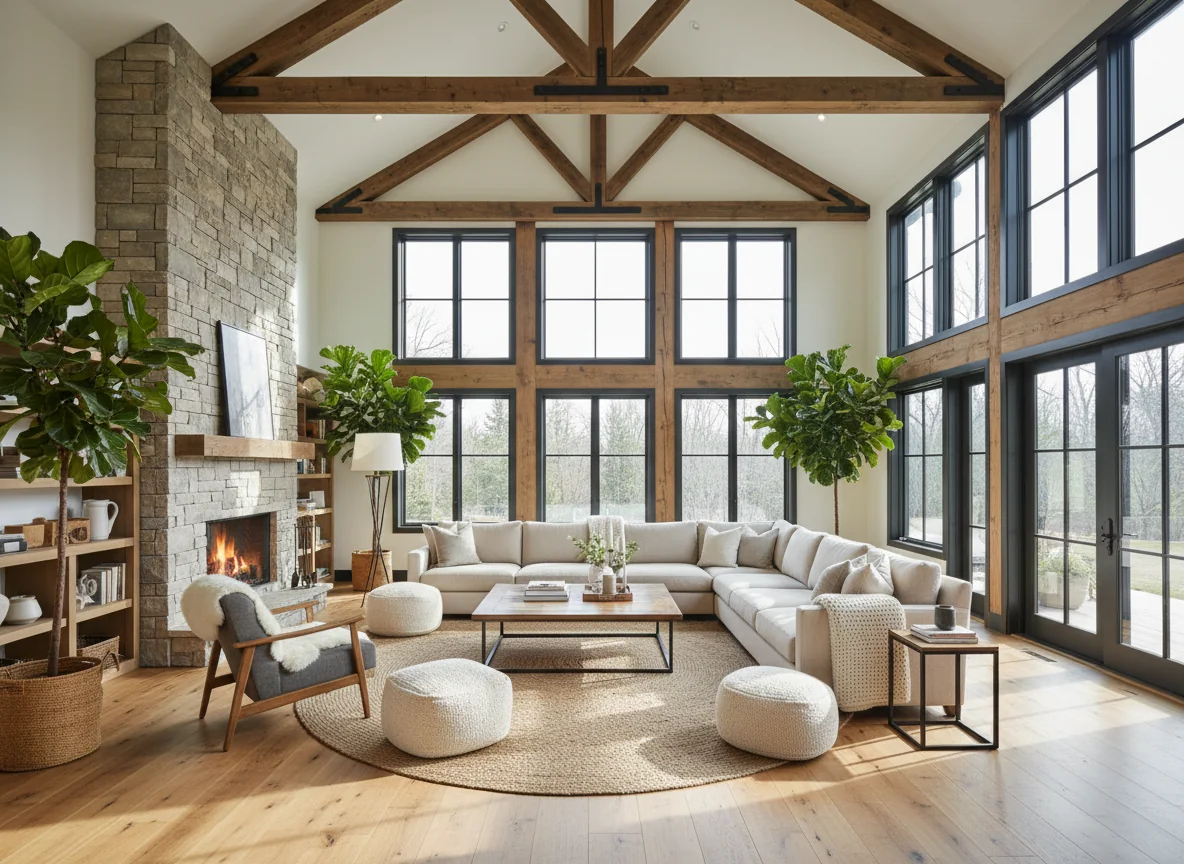 small living room ideas in 2200 sq ft barndominium house plan #5