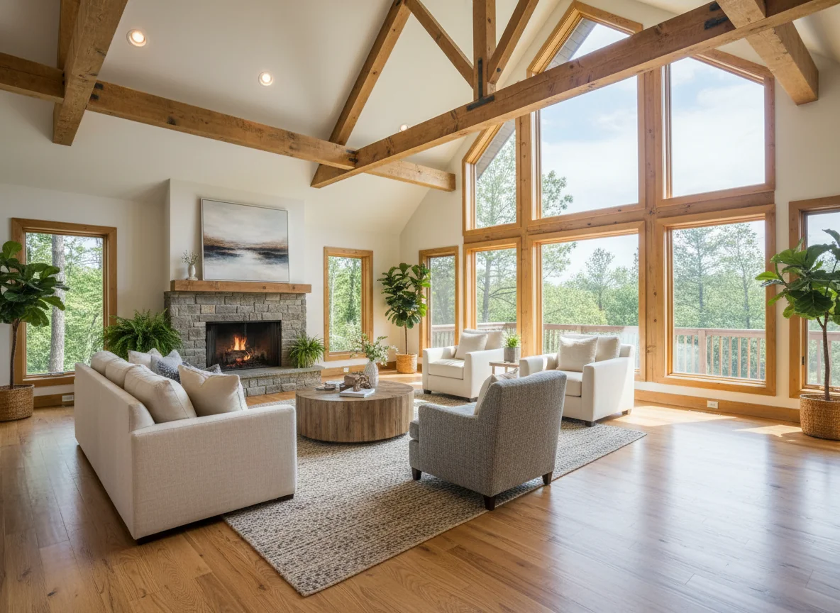 small living room ideas in 1050 sq ft cabin house plan #4