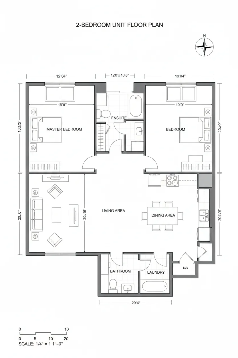 Floor plan layout for 850 sq ft small house plan #3