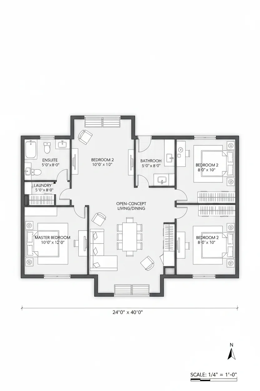 Floor plan layout for 420 sq ft tiny house plan #4