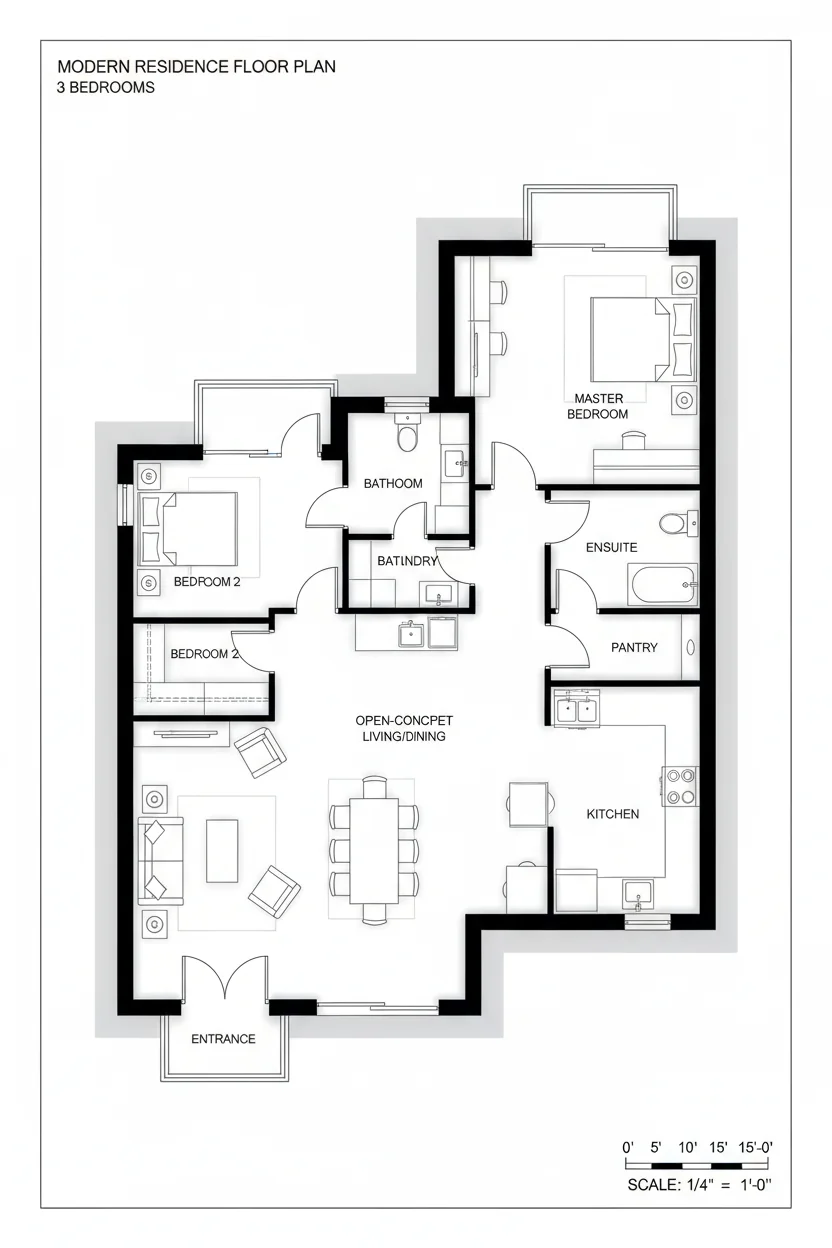 Floor plan layout for 2000 sq ft two-story house plan #3