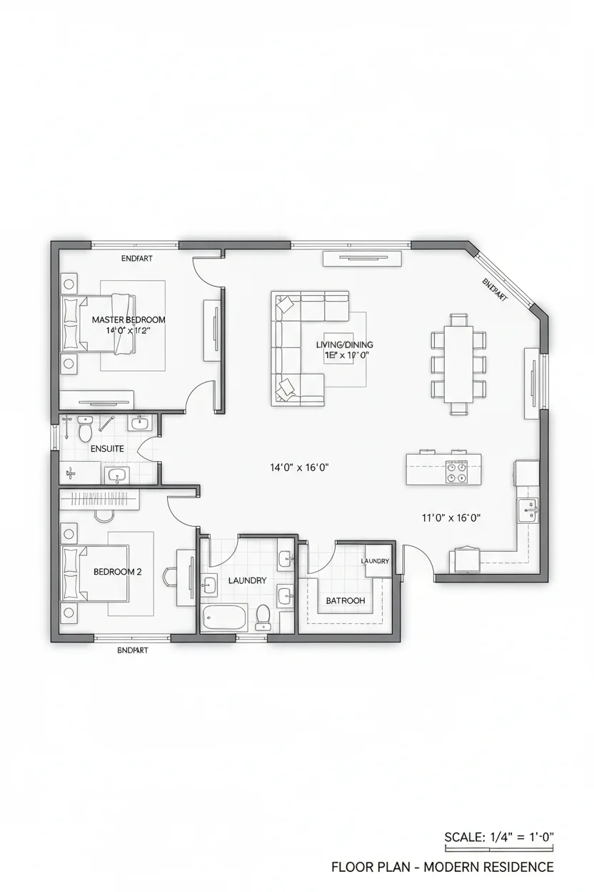 Floor plan layout for 2200 sq ft two-story house plan #5